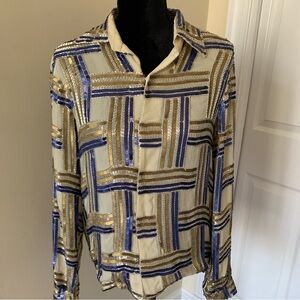 Julia S Vintage Sequined/Beaded Shirt Jacket (M)
